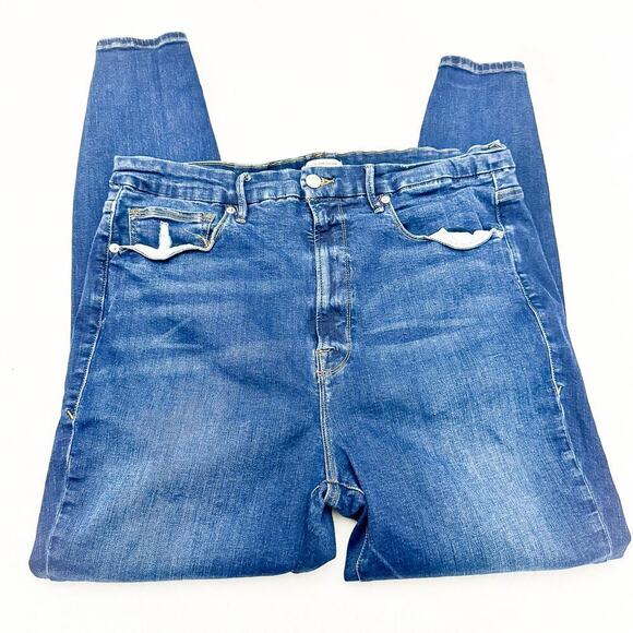 Good American Good Waist Blue309 GW067T Dark Wash Denim Jeans Size 20 - Picture 4 of 8